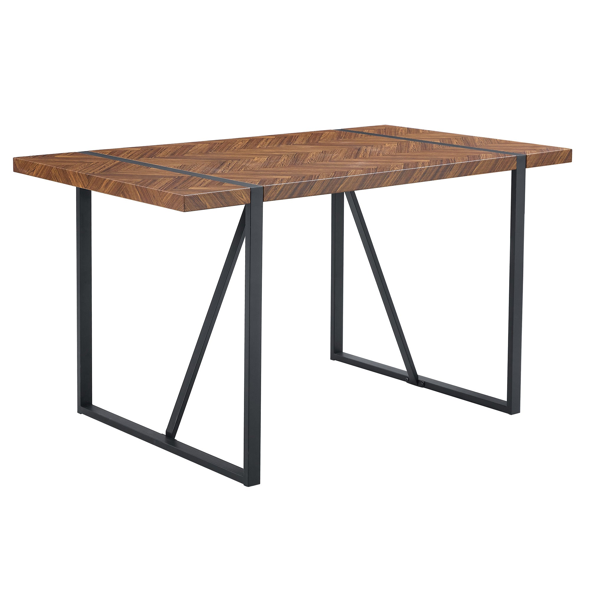 A minimalist retro rectangular dining table with a specially textured