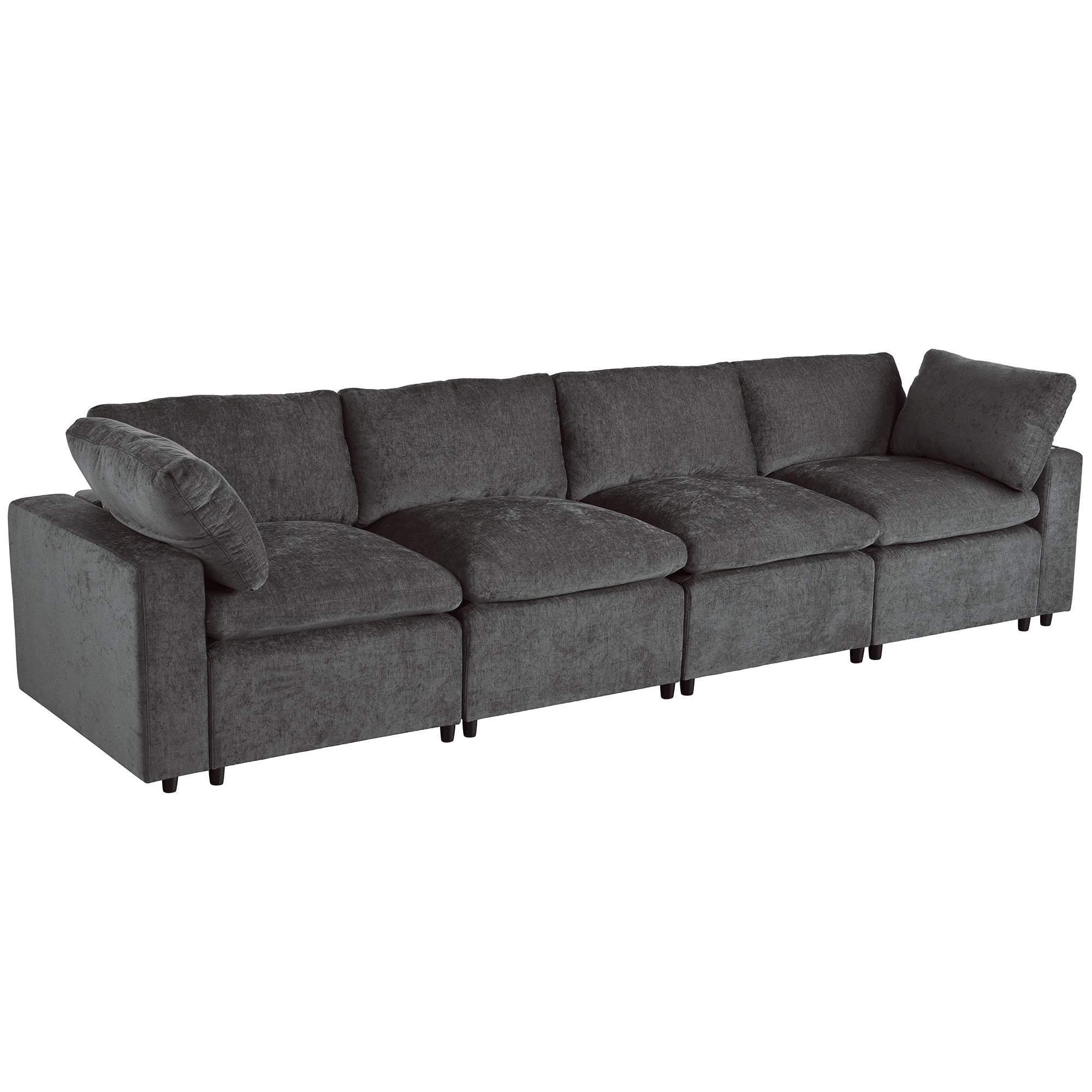 Upholstered Modular Sofa with with Storage Space, USB Charge