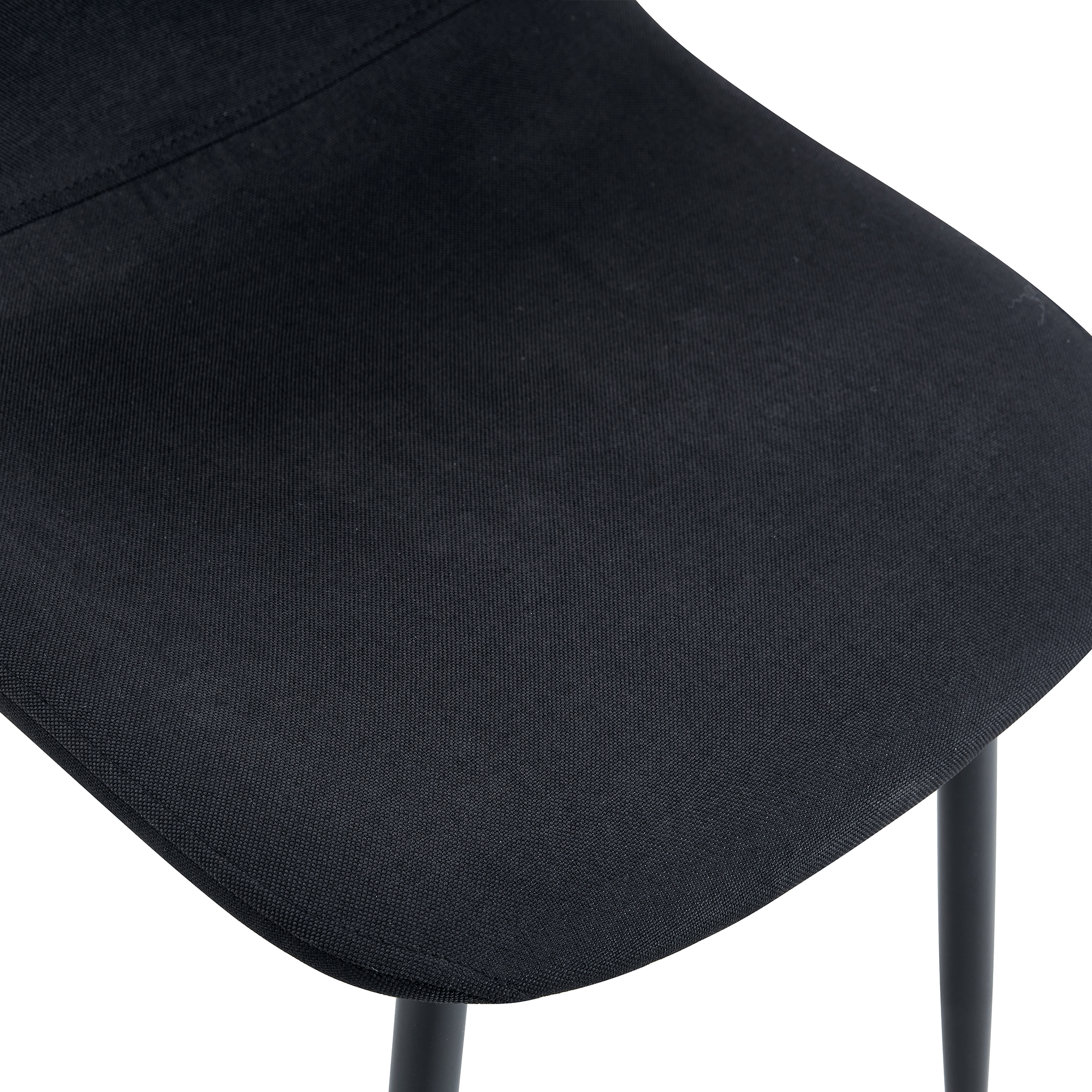 Luxury Simple Chair - Set of 4 BLACK Linen-Cotton Material High
