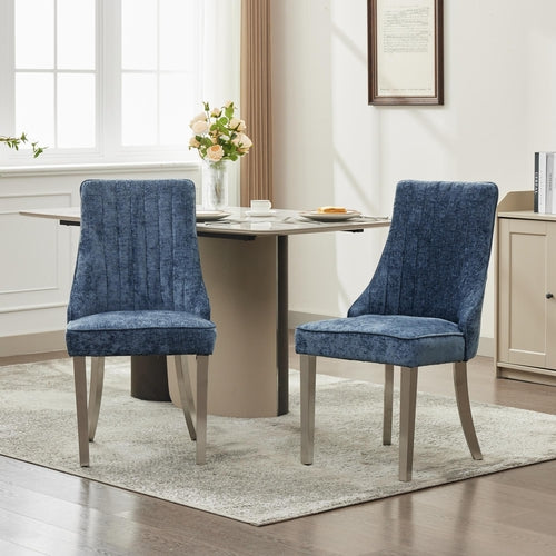 Rayon Cloth Flocking Chenille Dining Chairs Channel Kitchen Dinner