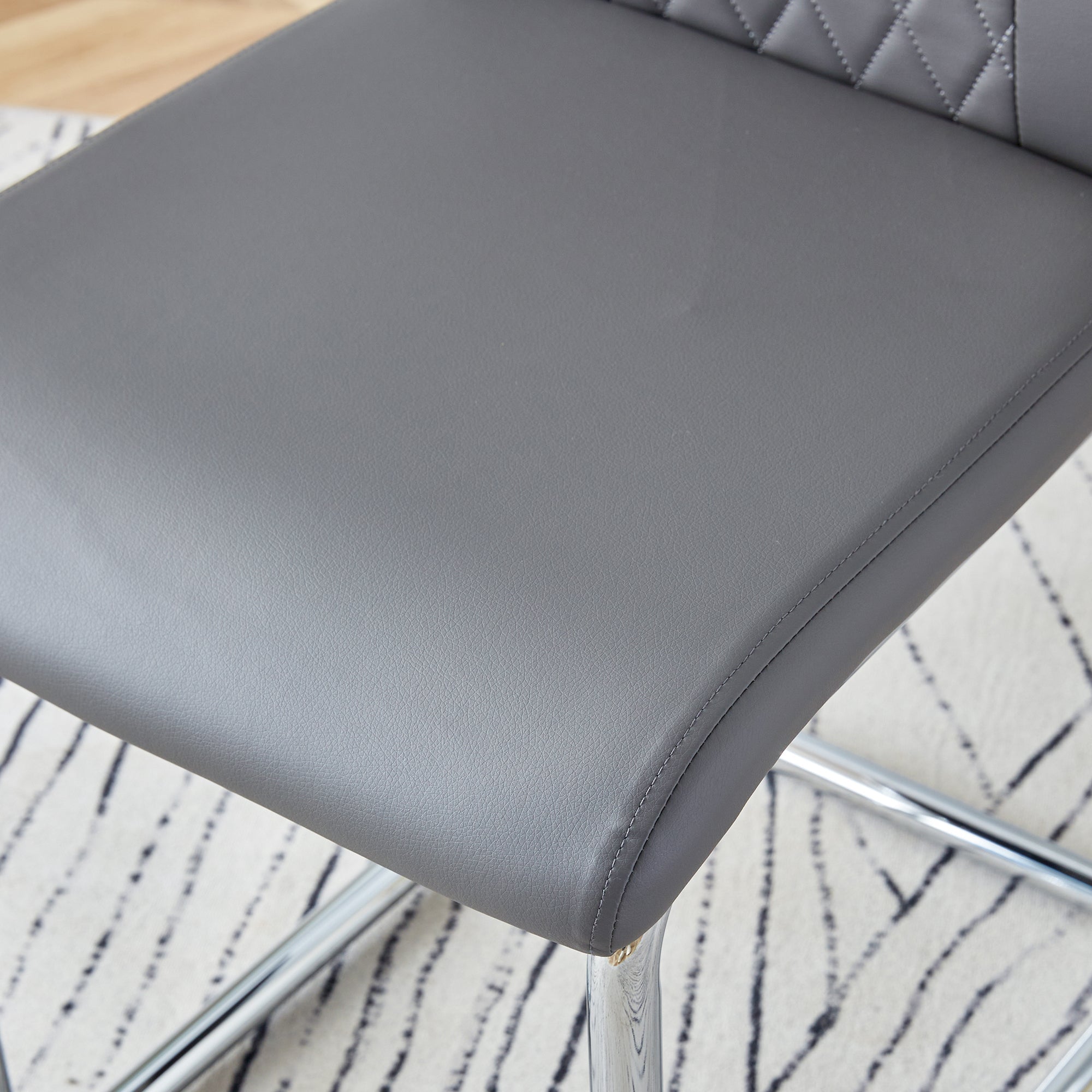 Modern Dining Chairs with Faux Leather Padded Seat Dining Living Room
