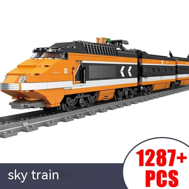Mini Electric Train Set Kids Learning Small Brick Construction DIY Toy