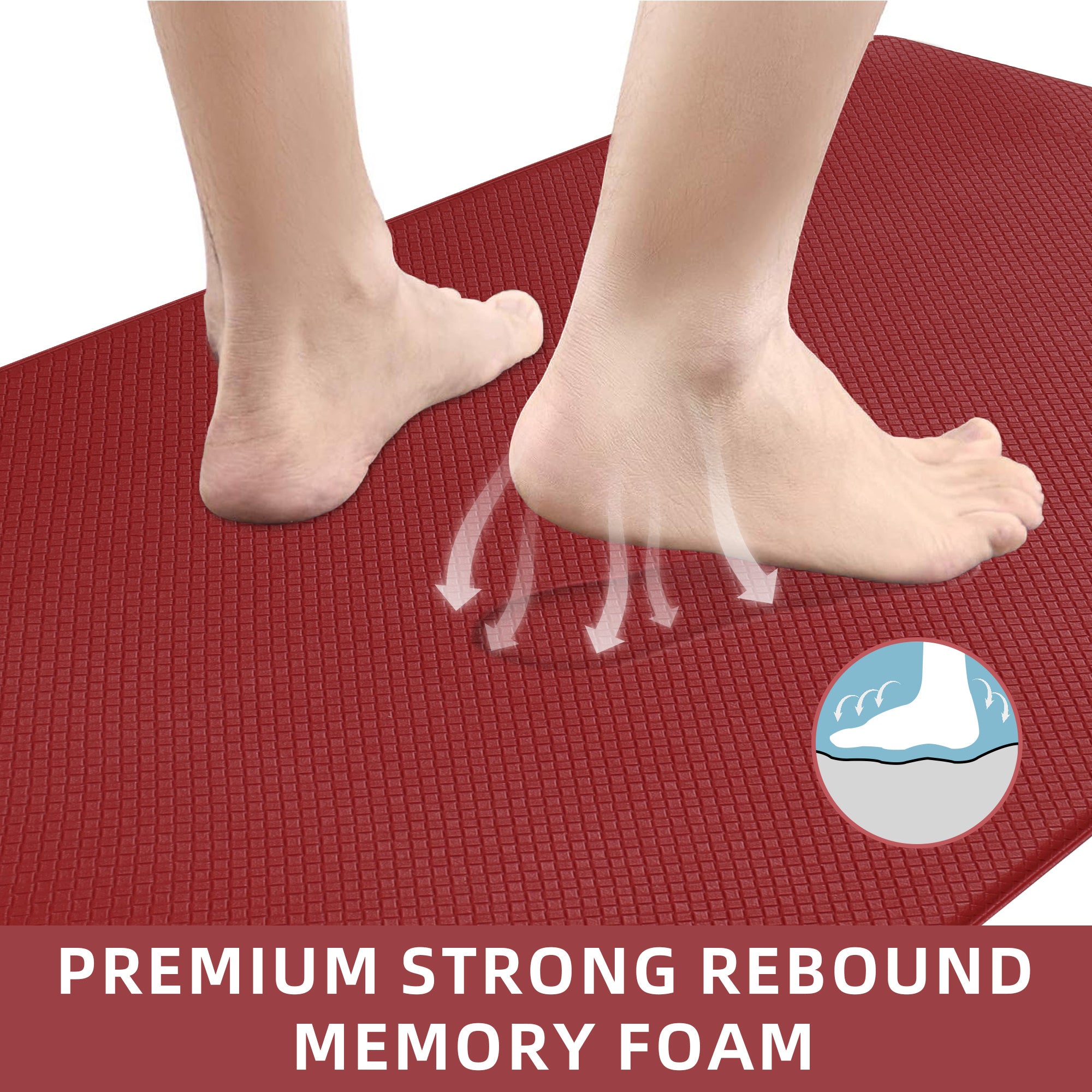 Kitchen Floor Mat Two-piece Set Of Non-slip, Waterproof And Easy To Sc
