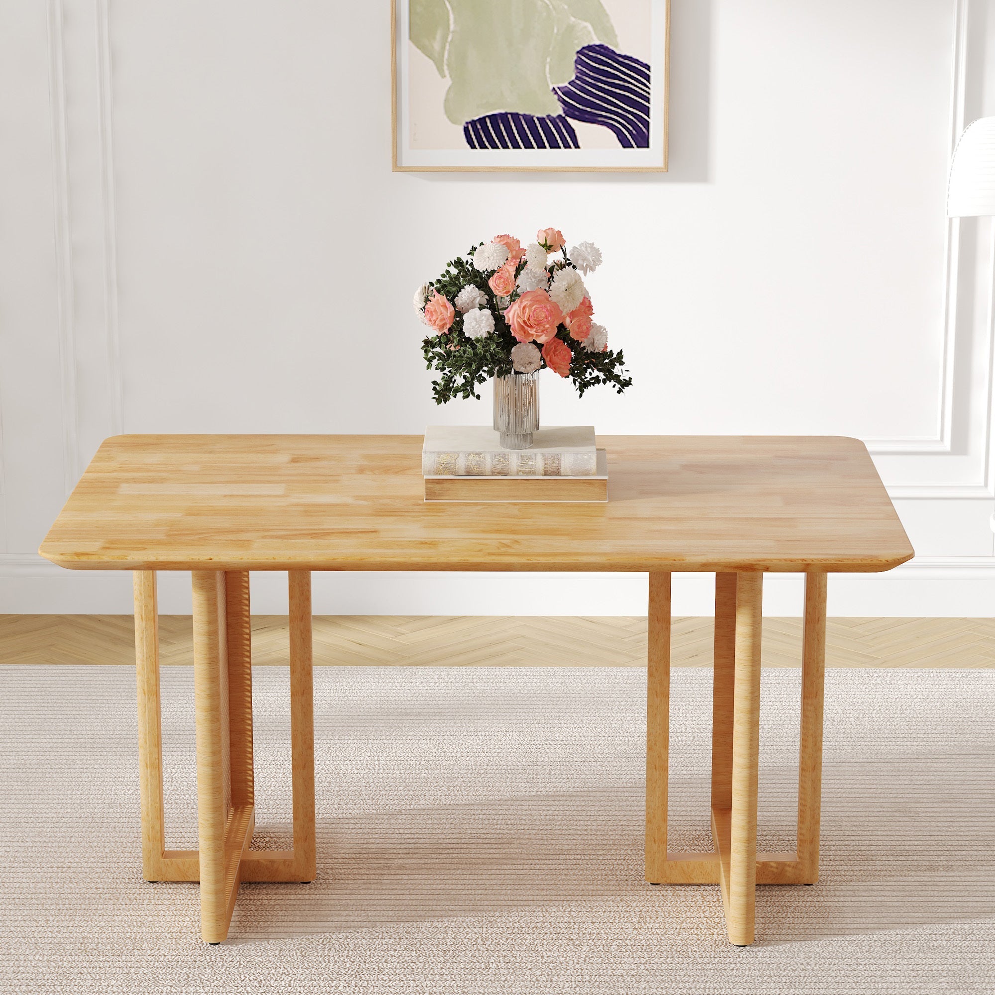 Chinese country retro solid wood dining table, simple modern imitation