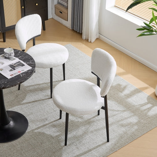 Upholstered Dinning Chair Set of 2-White