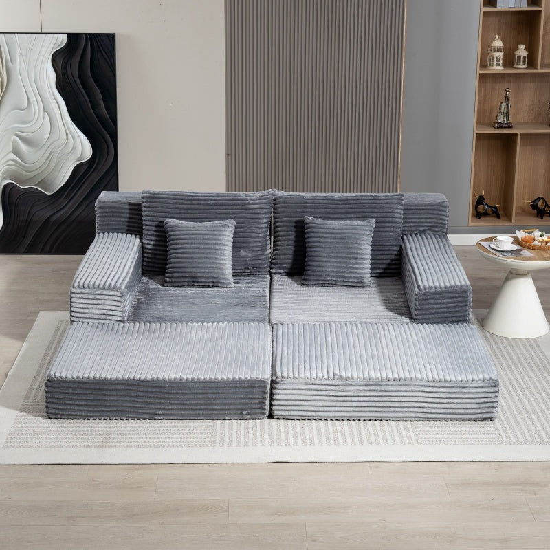 Double Lounge Chaise,Cloud Plush Sofa Bed,Upholstered Boneless Cloud