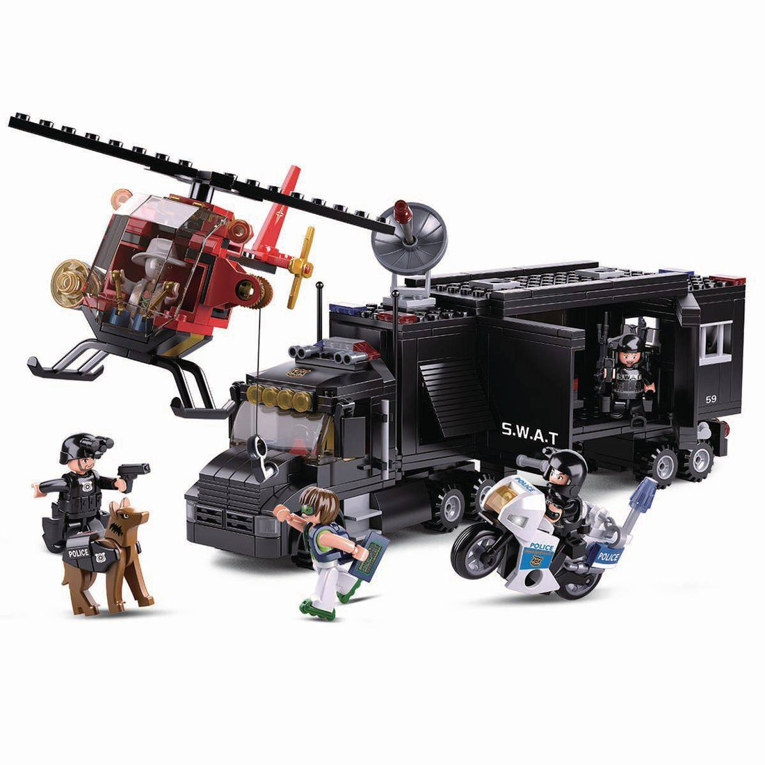 Police Command Vehicle Truck Building Brick Set (540 Pcs)