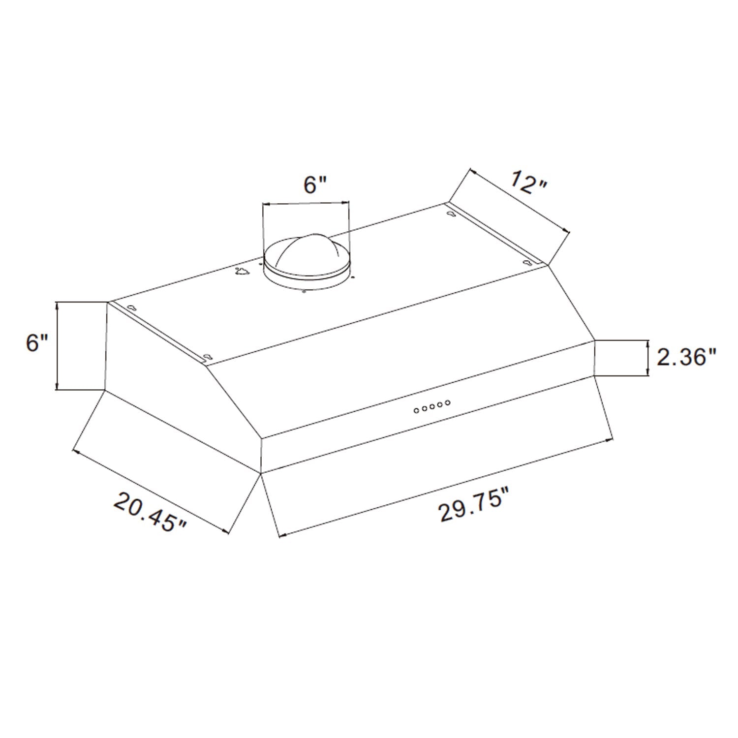 Empava 30RH08 30 in. Kitchen 400 CFM Ultra Slim Ducted Under Cabinet