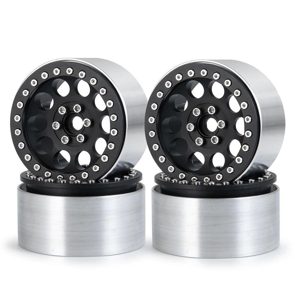 YEAHRUN 2/4pcs Metal Beadlock 2.2 inch Wheel Rims Hubs for Axial Wraith 90048 RR10 TRX-4 1/10 RC Crawler Car Upgrade Parts