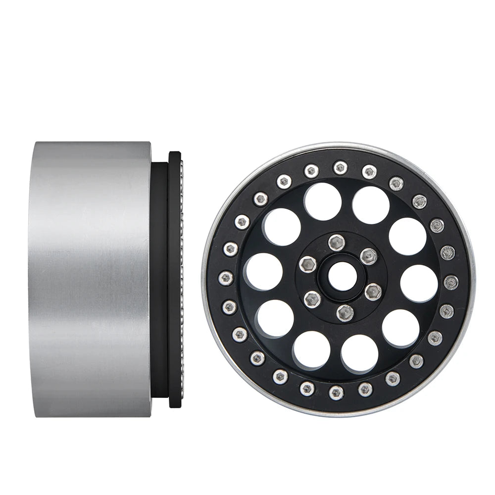 YEAHRUN 2/4pcs Metal Beadlock 2.2 inch Wheel Rims Hubs for Axial Wraith 90048 RR10 TRX-4 1/10 RC Crawler Car Upgrade Parts