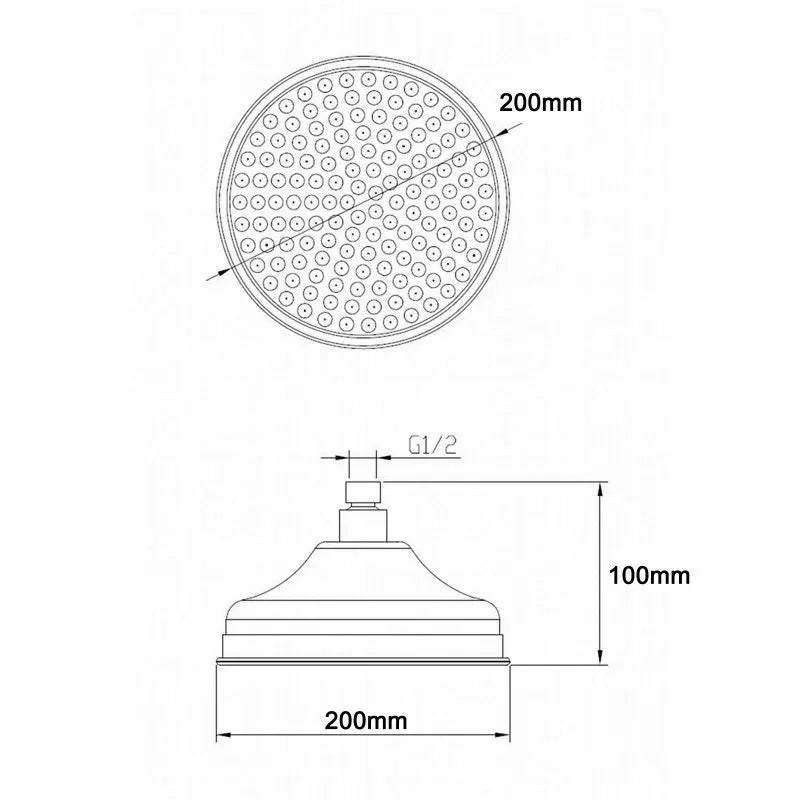 8 inch Round Shower Head Antique Brass Rainfall Shower Head Bathroom Shower Faucet Shower head Spray Shower Arm