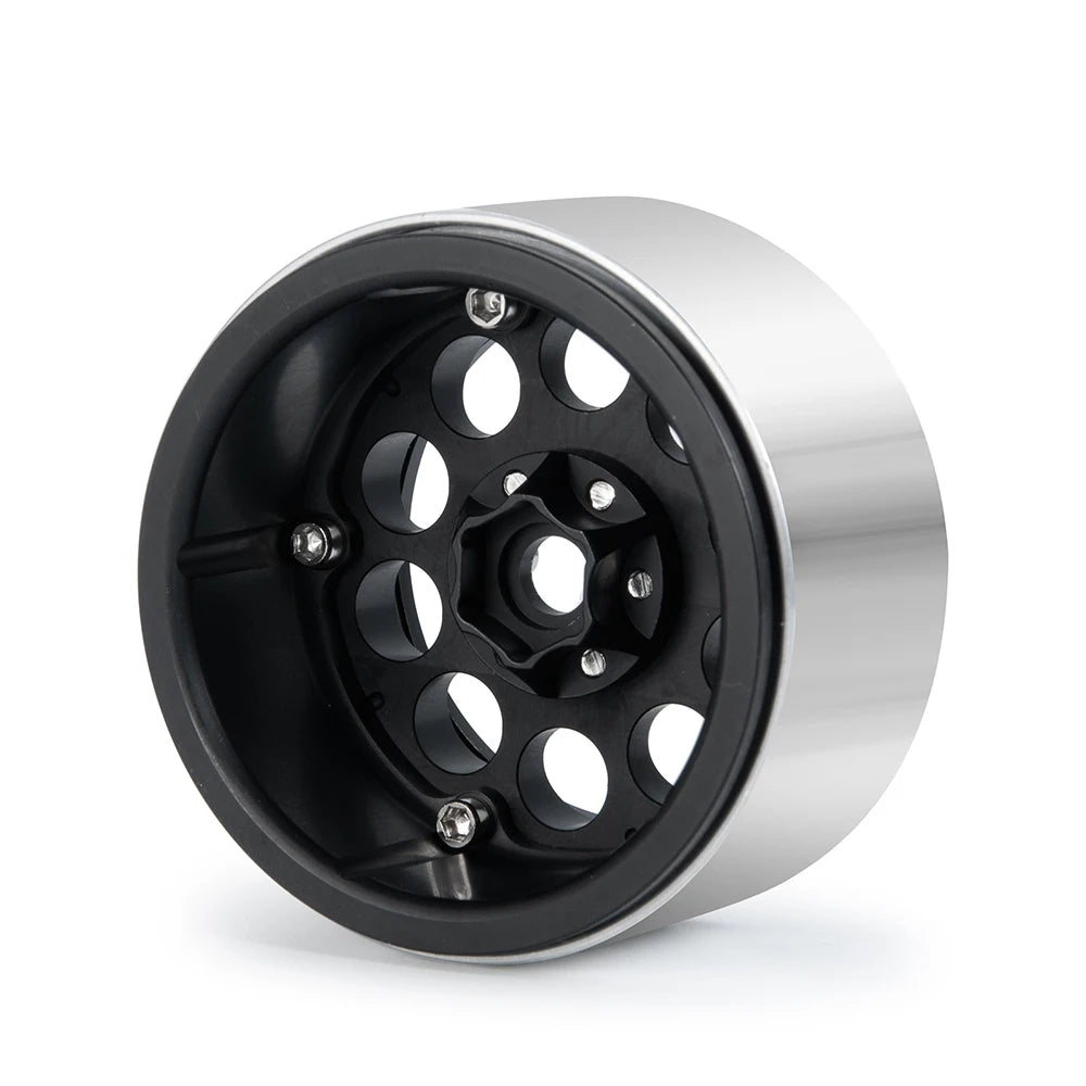 YEAHRUN 2/4pcs Metal Beadlock 2.2 inch Wheel Rims Hubs for Axial Wraith 90048 RR10 TRX-4 1/10 RC Crawler Car Upgrade Parts