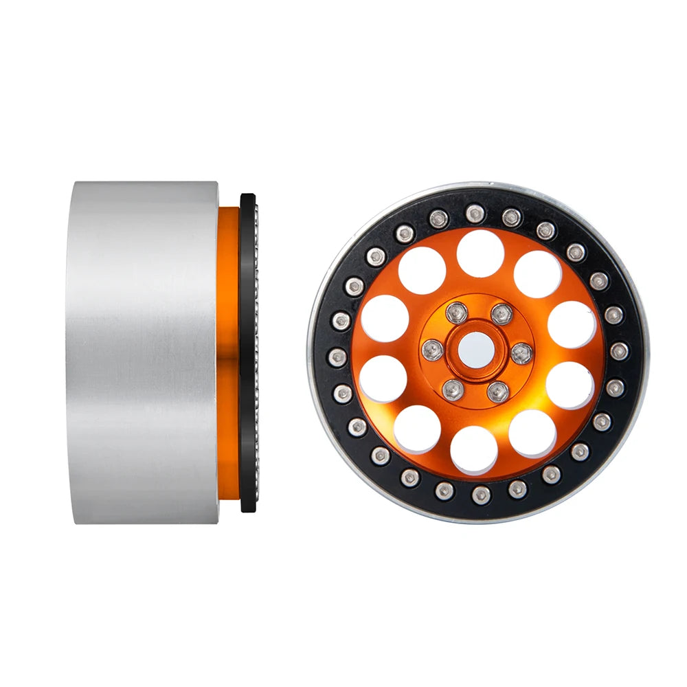 YEAHRUN 2/4pcs Metal Beadlock 2.2 inch Wheel Rims Hubs for Axial Wraith 90048 RR10 TRX-4 1/10 RC Crawler Car Upgrade Parts