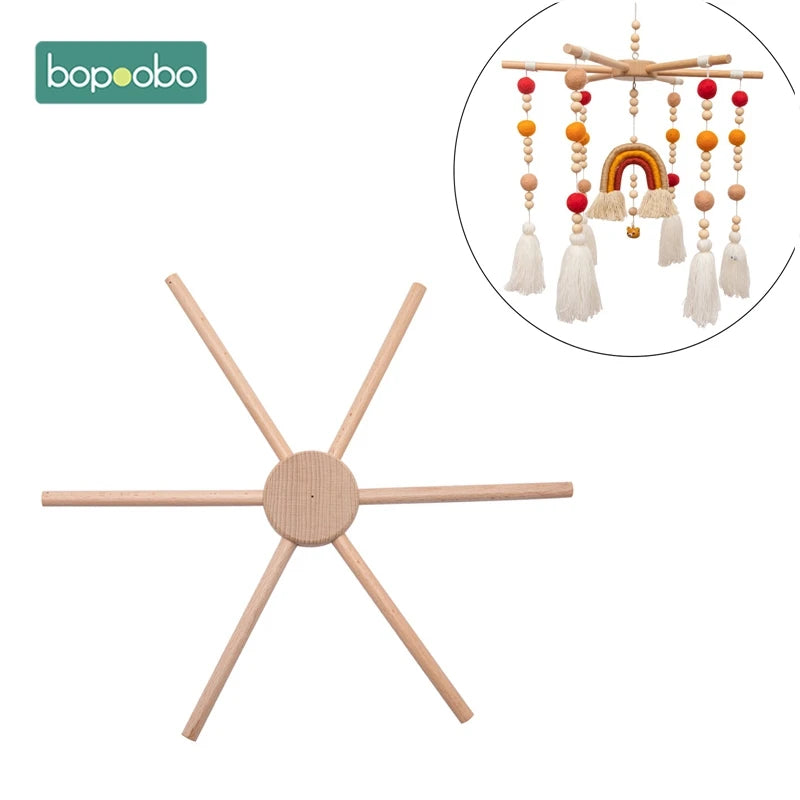 1Set Mobile Baby Hanger Baby Mobile Crib Hanger Frame Mobile DIY Crafts Frame Mobile Holder Wood Newborn Toy Children&