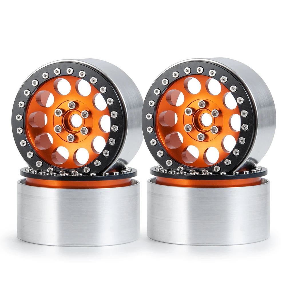 YEAHRUN 2/4pcs Metal Beadlock 2.2 inch Wheel Rims Hubs for Axial Wraith 90048 RR10 TRX-4 1/10 RC Crawler Car Upgrade Parts
