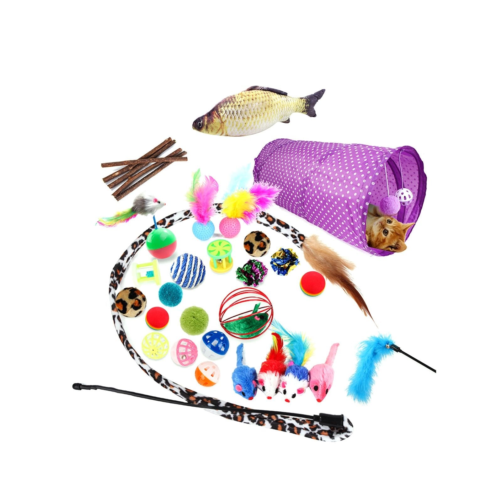 28pcs Funny Cat Toy With Anti-Bite Balls