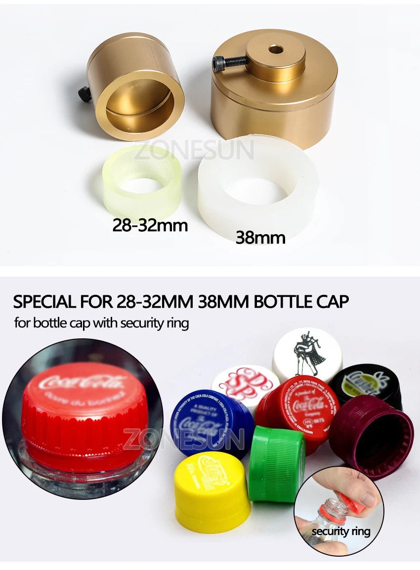ZONESUN Bottle Capping Machine Wearable electric sealing bottles Cap tightener Capper Screwing 10-50mm