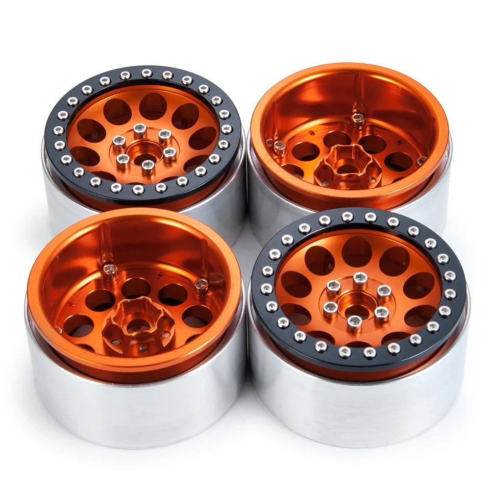 YEAHRUN 2/4pcs Metal Beadlock 2.2 inch Wheel Rims Hubs for Axial Wraith 90048 RR10 TRX-4 1/10 RC Crawler Car Upgrade Parts