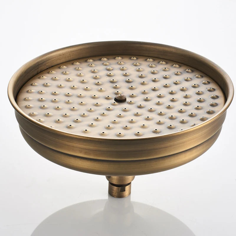8 inch Round Shower Head Antique Brass Rainfall Shower Head Bathroom Shower Faucet Shower head Spray Shower Arm