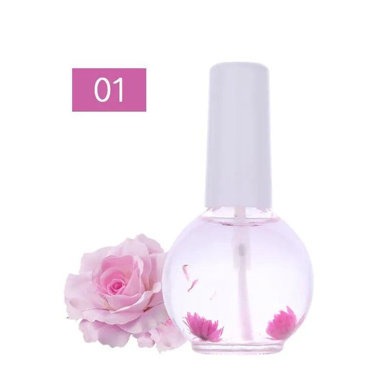 1 Bottle 15ml Dried Flowers Softener Nutritional Cuticle Oil Treatment Nutritious Gel Anti-dead Skin and Anti-barb Nail Care Oil