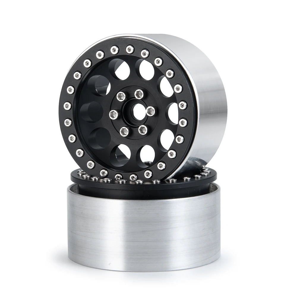 YEAHRUN 2/4pcs Metal Beadlock 2.2 inch Wheel Rims Hubs for Axial Wraith 90048 RR10 TRX-4 1/10 RC Crawler Car Upgrade Parts