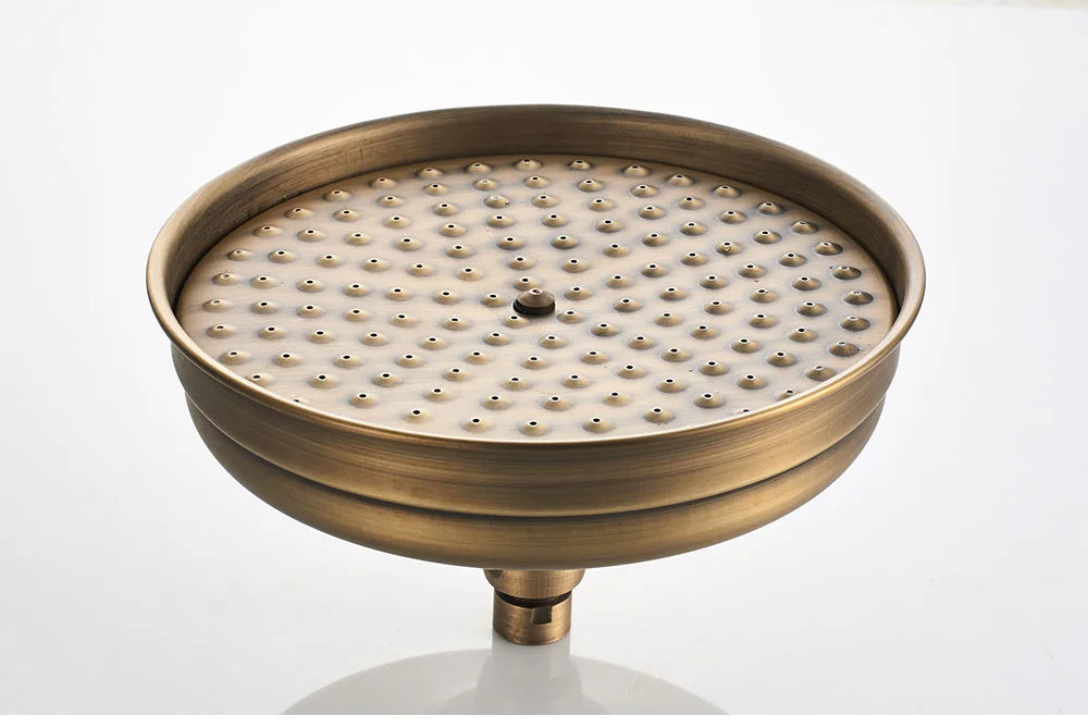 8 inch Round Shower Head Antique Brass Rainfall Shower Head Bathroom Shower Faucet Shower head Spray Shower Arm