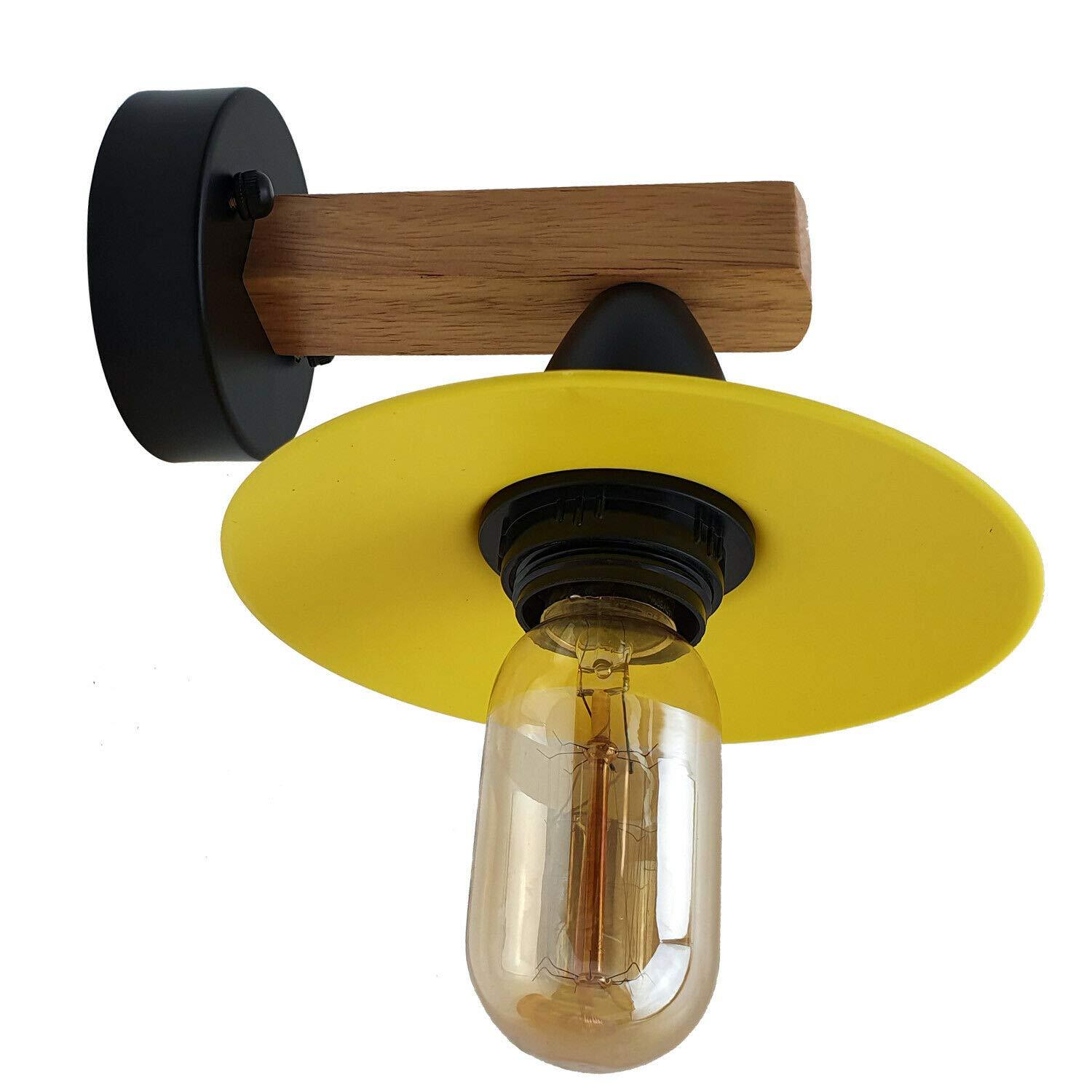2 Pack Yellow Modern Vintage Wood Wall Light fixtures~1019