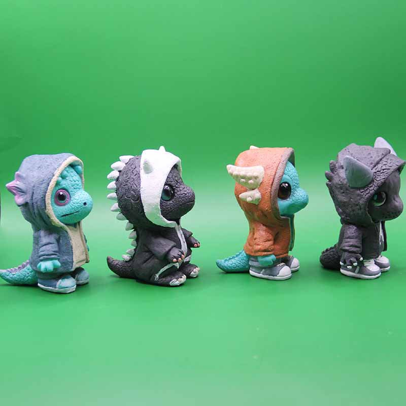 Cool Dragon Figurines,6" Dragon Statue Mini Resin Decor Cute Cartoon Dragon Statues Set Fun Gift for Statue Collectors