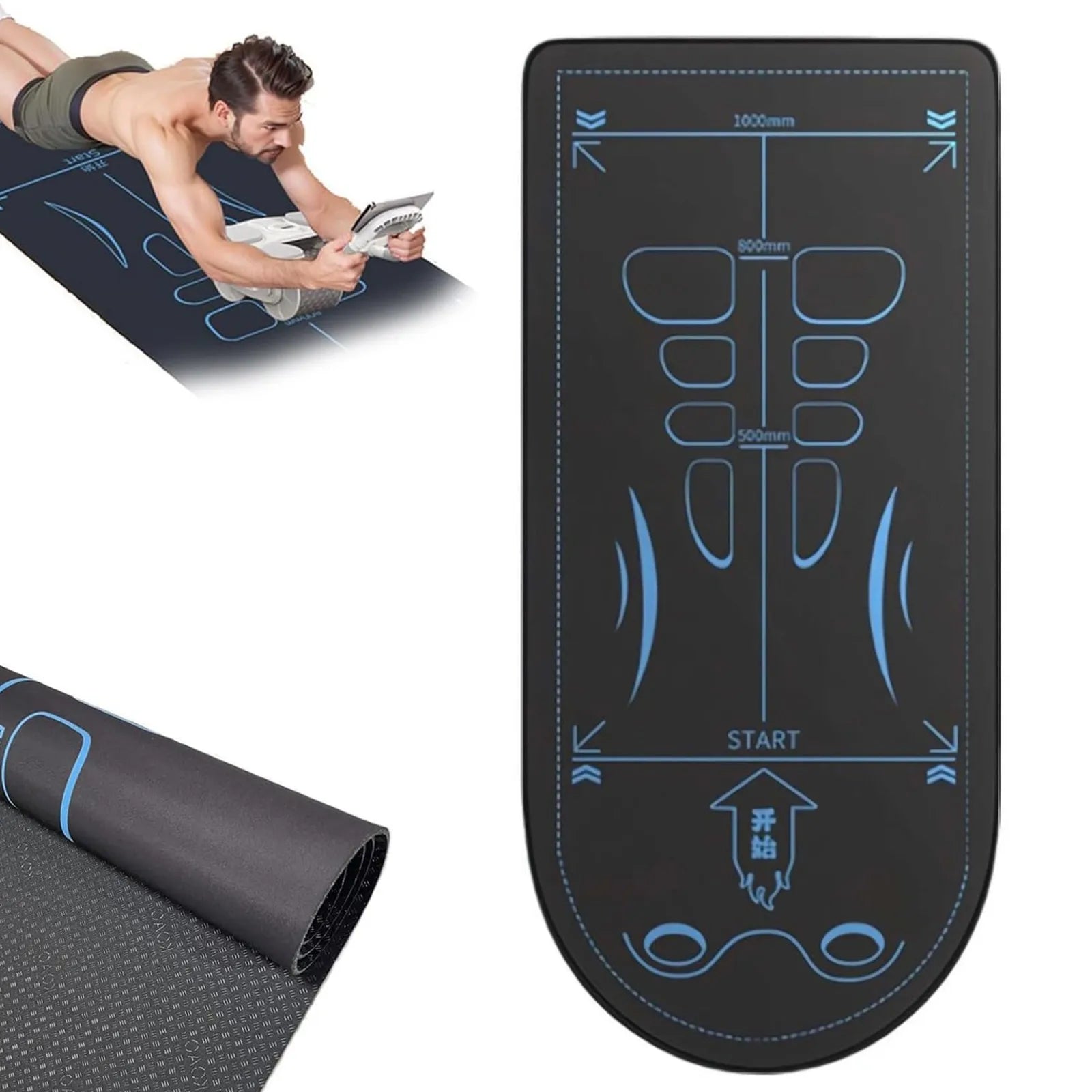 Yoga Mat For Abdominal Wheel Home Anti-Slip Shock Absorber Mute Fitness Exercise Floor Mat Reusable Thickened Kneeling Mat