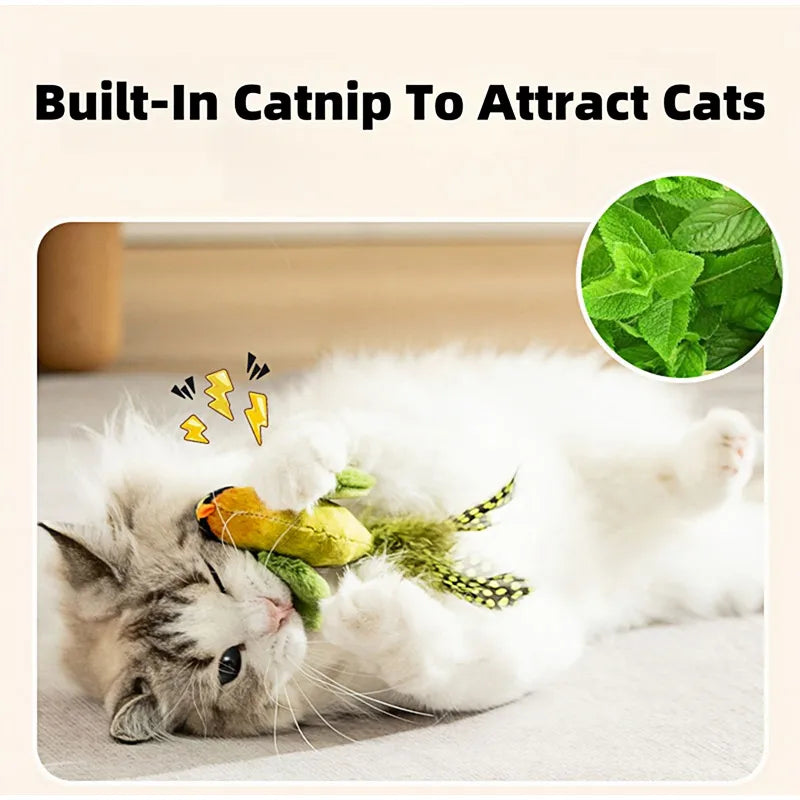 1 Pc Cat Toys For Indoor Cats Interactive Cat Toy Realistic Bird Sound Cat Toy Plush Cat Toy Catnip Cat Toy for Cats Kitten Toy