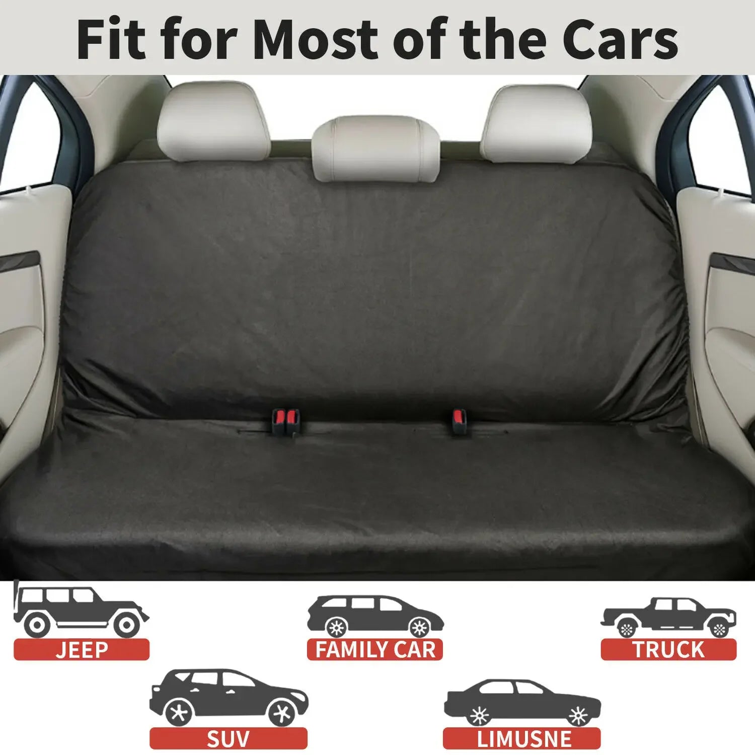 Waterproof Car Rear Back Seat Cover, Universal