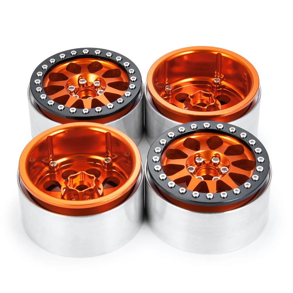 YEAHRUN 2/4pcs Metal Beadlock 2.2 inch Wheel Rims Hubs for Axial Wraith 90048 RR10 TRX-4 1/10 RC Crawler Car Upgrade Parts