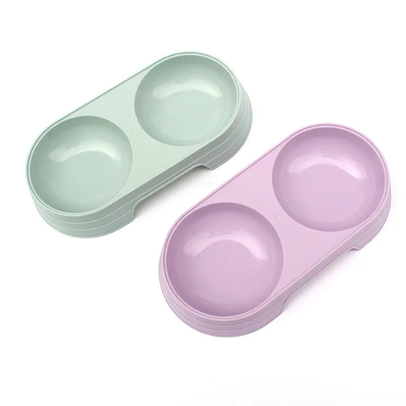Wheat Straw Pet Double Bowl Dog Bowl Cat Dog Drink Water and Eat Dual-use Rice Bowl Pet Supplies Cats Feeder Pets Items