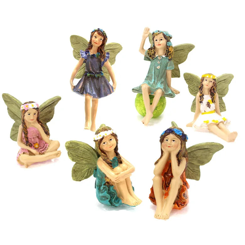 Fairy Garden - 6pcs Miniature Fairies Figurines Accessories for Outdoor Decor