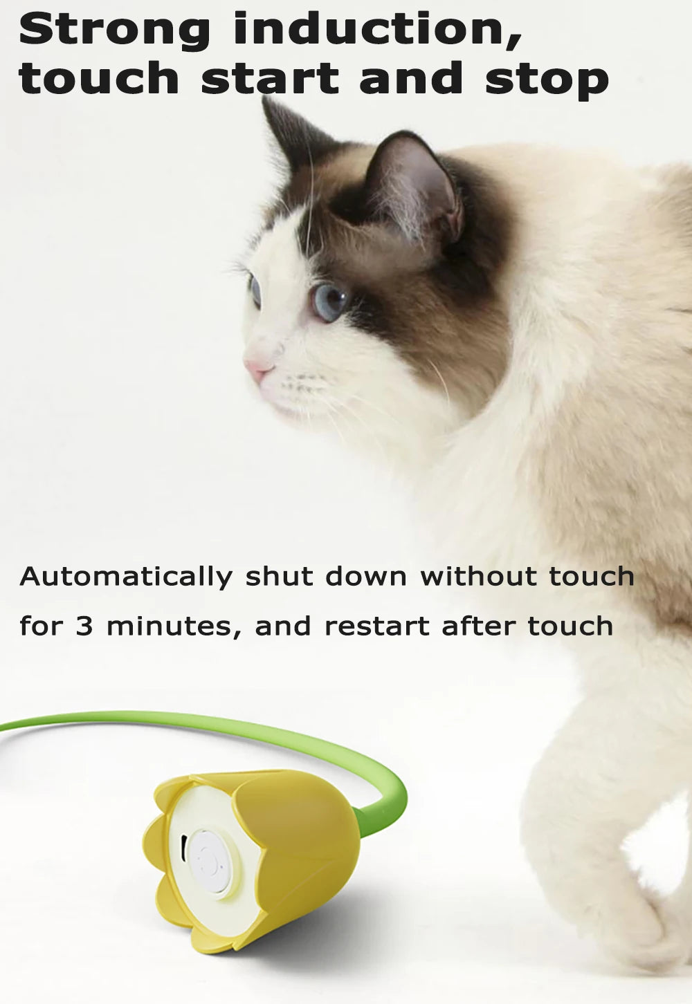 Interactive Cat Toys for Indoor Cats Silicone Mouse Tail Toy Simulated Mouse Hunting Recharge Automatic Interactive Cat Toys