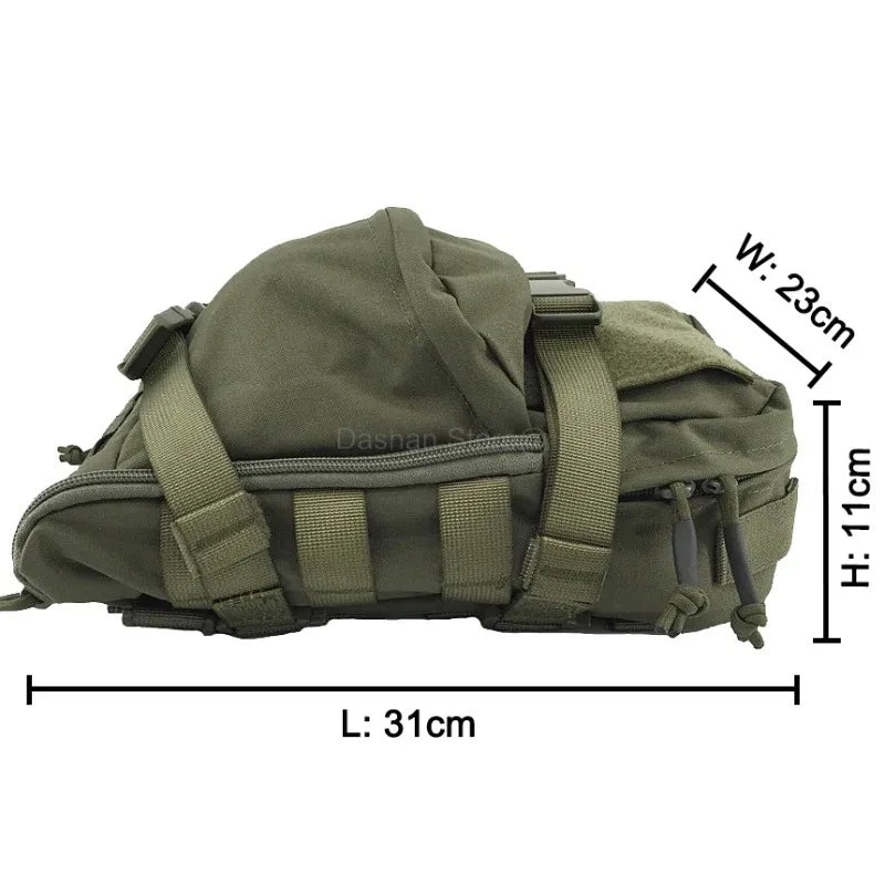 Tactical Hydration Pack Mini Back Panel Water Bag Nylon Molle Pouch Hunting Lightweight Vest Hose Accessories Zipper Backpack
