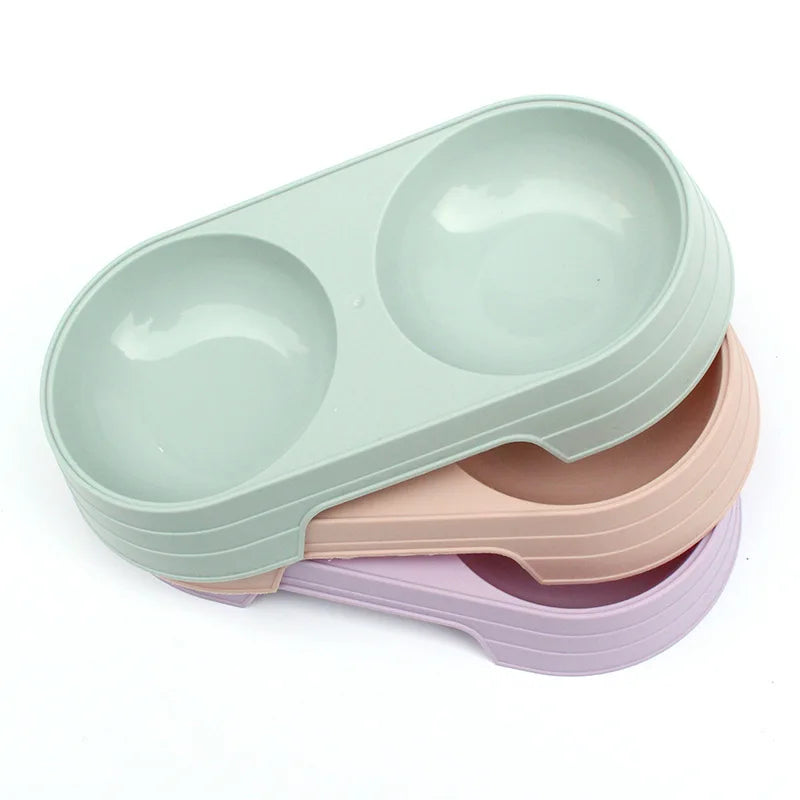 Wheat Straw Pet Double Bowl Dog Bowl Cat Dog Drink Water and Eat Dual-use Rice Bowl Pet Supplies Cats Feeder Pets Items
