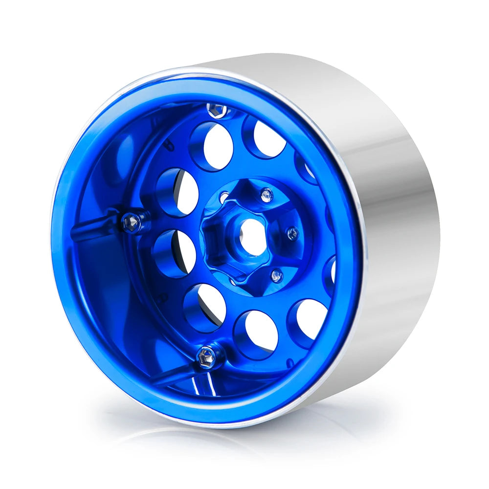 YEAHRUN 2/4pcs Metal Beadlock 2.2 inch Wheel Rims Hubs for Axial Wraith 90048 RR10 TRX-4 1/10 RC Crawler Car Upgrade Parts