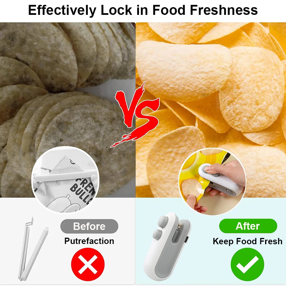 Mini Heat Bag Sealing Machine Plastic Bag Sealer Handheld Heat Sealing Machine Food Packaging Heat Sealer Plastic Bag Sealants