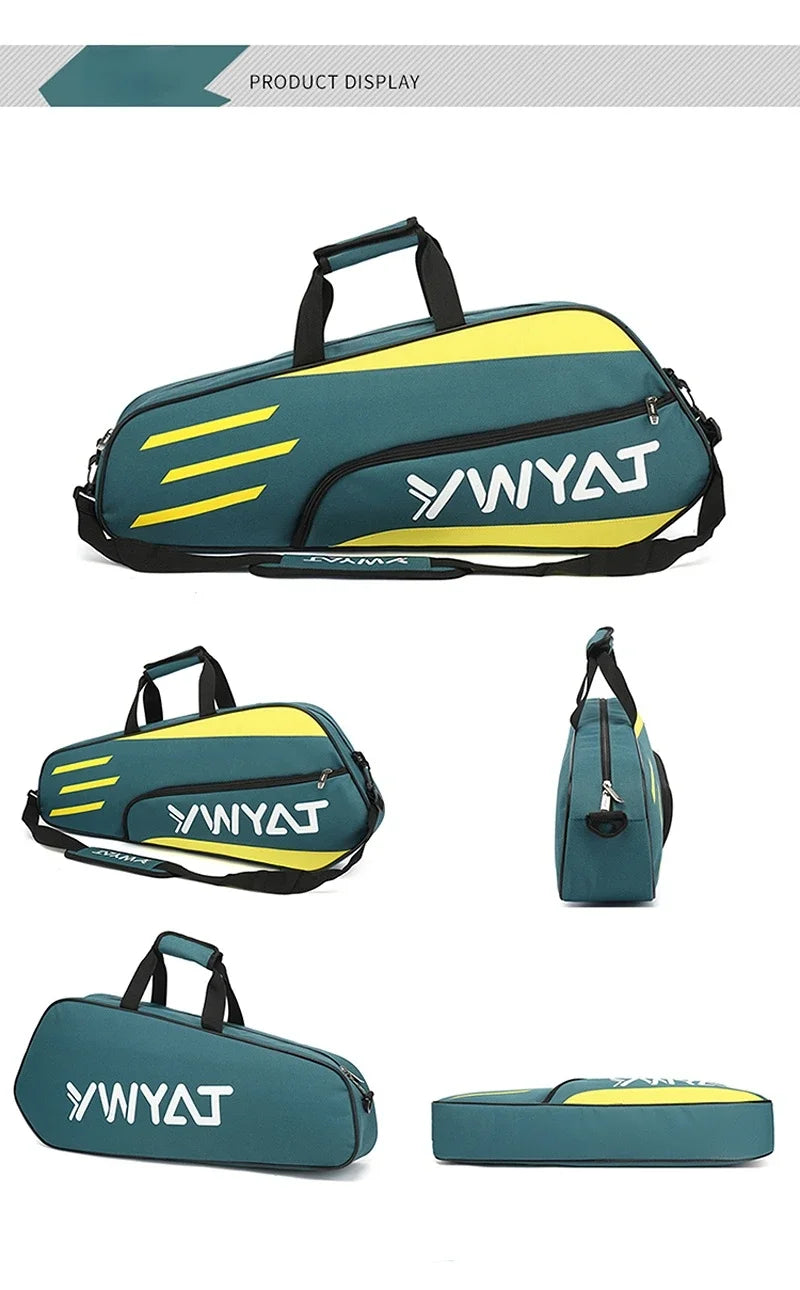 YWYAT Sports Bag Badminton Bag Single Shoulder 3 Rackets Backpack Tennis Badminton Racket Bag Thickened Nylon Beach Tennis Bag