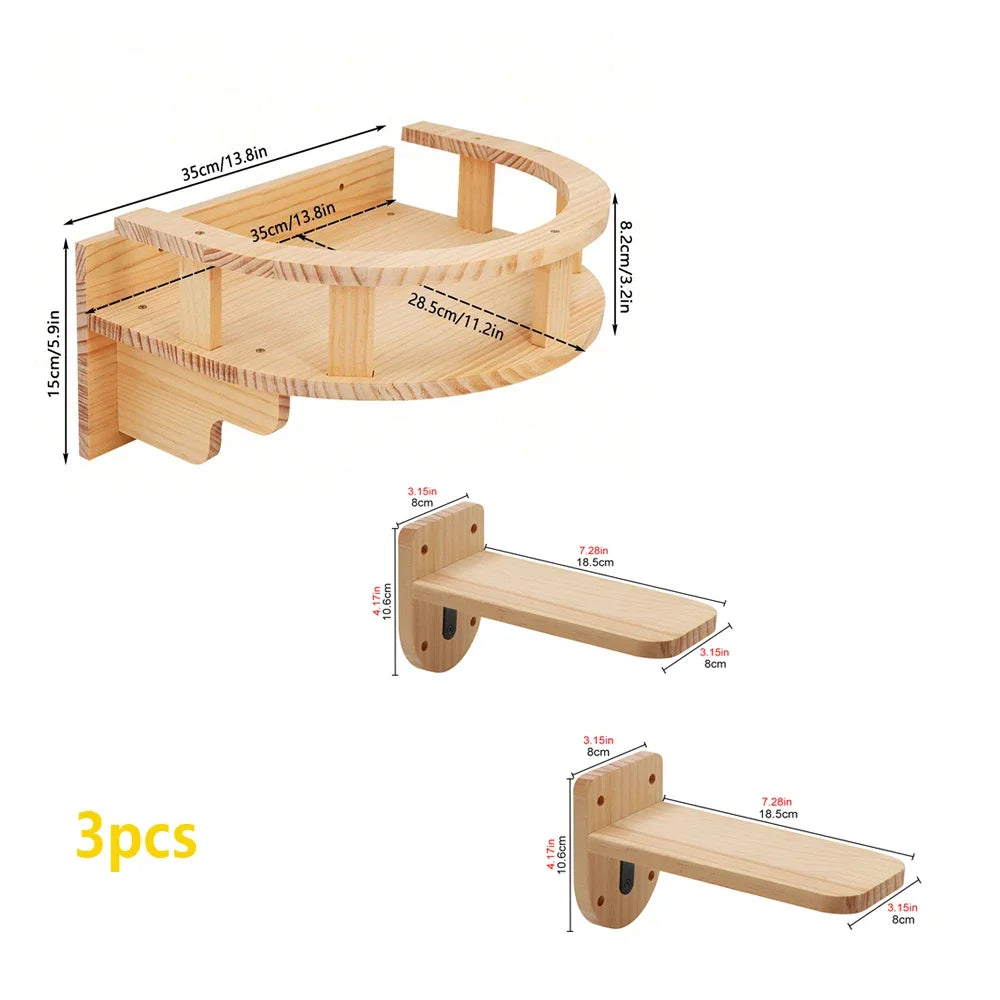 Cat Climbing Shelves Wall Mounted Cat Tree with Sisal Scratching Post Jumping Platform Ladder Cats Supplies Indoor Pet Furniture