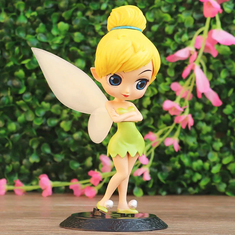 Disney 14cm Q Posket Princess Tinker Bell Figure Model Toys Cake Figure Animation Model Dolls Gifts home decor birthday party