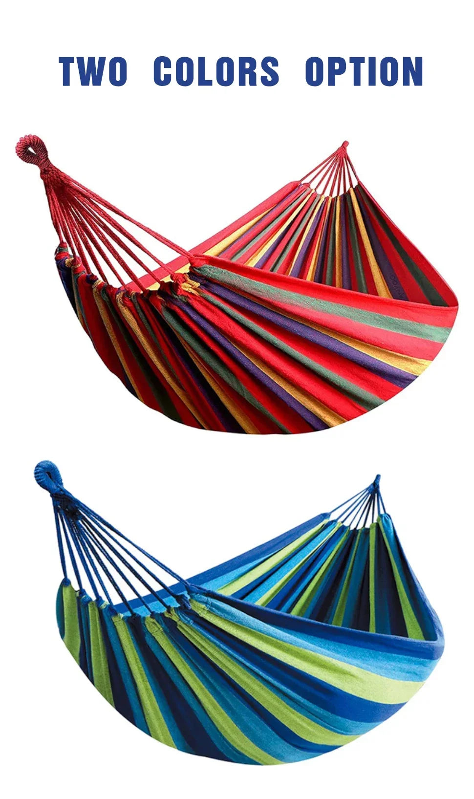 WESTTUNE Outdoor Canvas Hammock Camping Swing Hammock with Tree Ropes Load-bearing Up to 200kg Perfect for Garden Patio Backyard