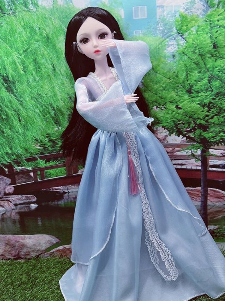 1/3 BJD Dolls Hanfu Clothes Chinese Traditional Costume for 60cm Princess Doll Long Skirt Fairy Dress Accessories Toys Gift Toys