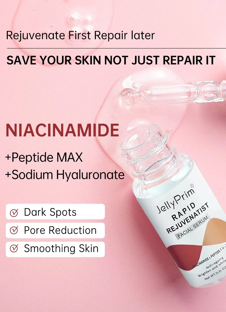 Niacinamide Whitening Face Serum Dark Spot Removal Moisturizing Shrinking Pore Hyaluronic Acid Nourishing Facial Skin Care