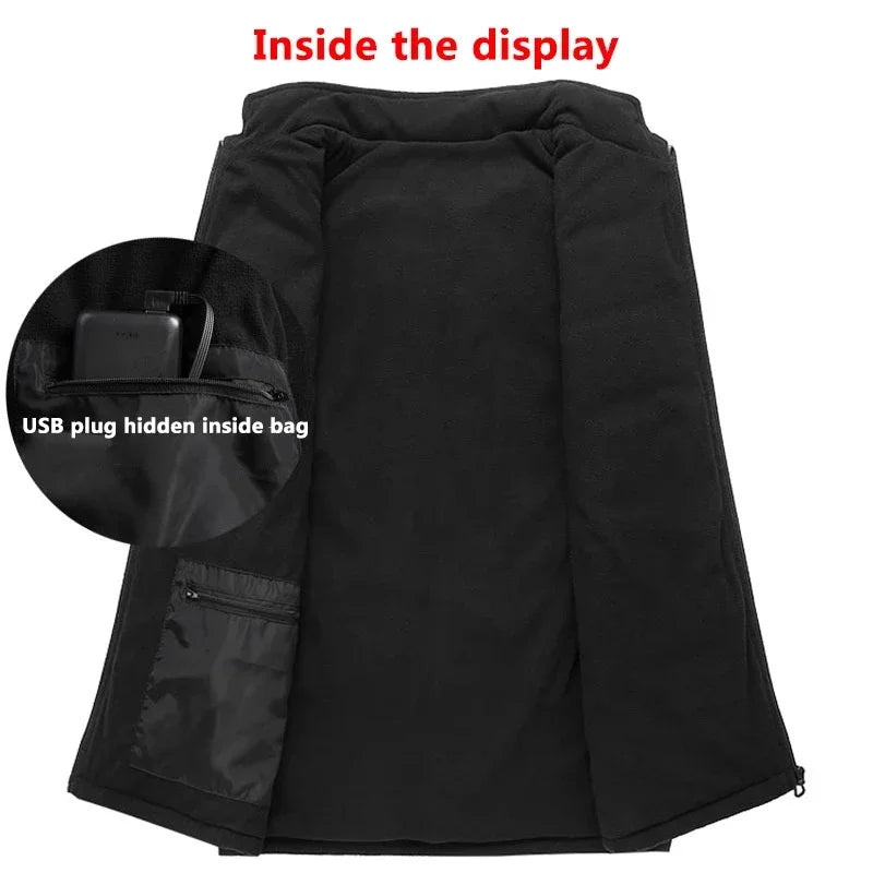 Women Coat Intelligent USB Electric Heating Thermal Warm Clothes Winter Heated Vest Plussize Men 21PCS Heated Jacket Fashion
