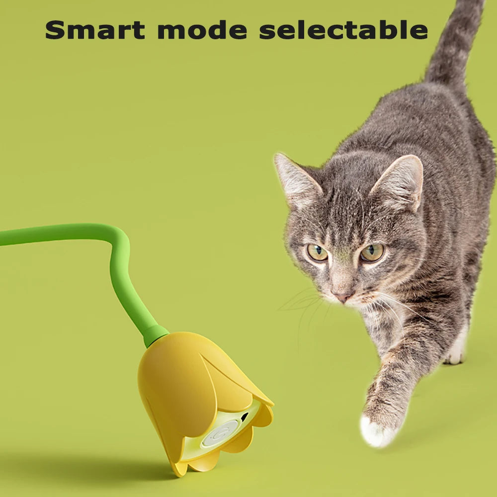 Interactive Cat Toys for Indoor Cats Silicone Mouse Tail Toy Simulated Mouse Hunting Recharge Automatic Interactive Cat Toys