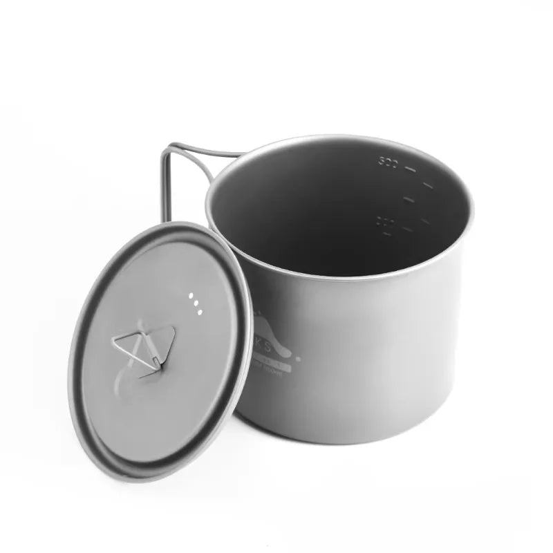 TOAKS Titanium 550ml Pot POT-550-L Ultralight Version Cup 0.3mm, Outdoor Camping Mug with Lid and Foldable Handle 550ml 72g