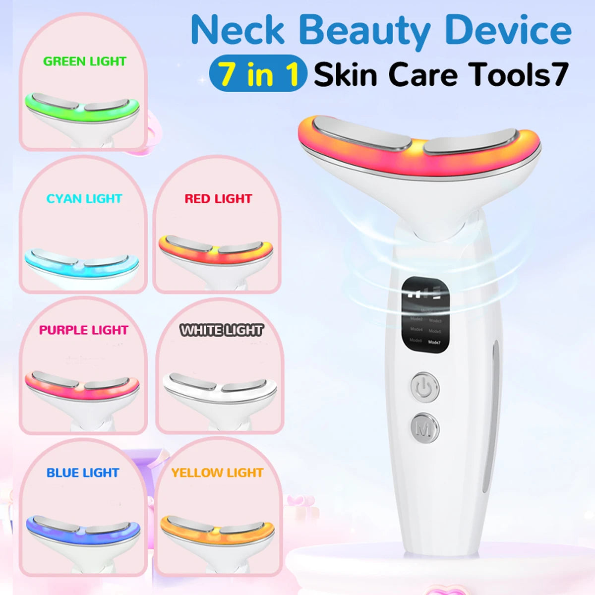 7 Colours Neck Beauty Instrument, Face Neck Body High-frequency Beauty