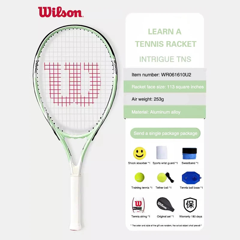 Wilson Tennis Rackets Professional Adults Beginner Carbon Alloy Rackets with Line Self-Practice Beginner Elastic Tennis Racket